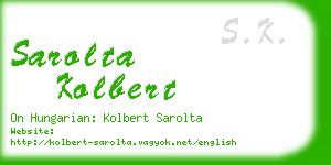 sarolta kolbert business card